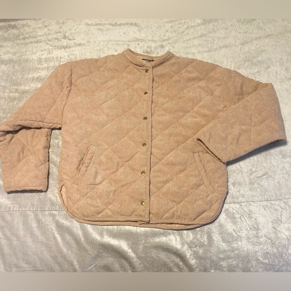 Wishlist Pink Corduroy Quilted Snap-Button Jacket - Picture 3 of 9